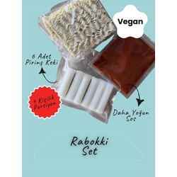 Vegan Rabokki Seti - Sos + Noodle + Pirinç Keki - 1 Porsiyon