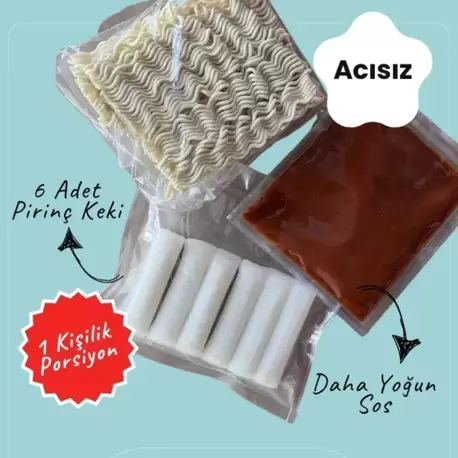Acısız Rabokki Seti - Pirinç Keki ve Ekstra Acı Sos + Noddle