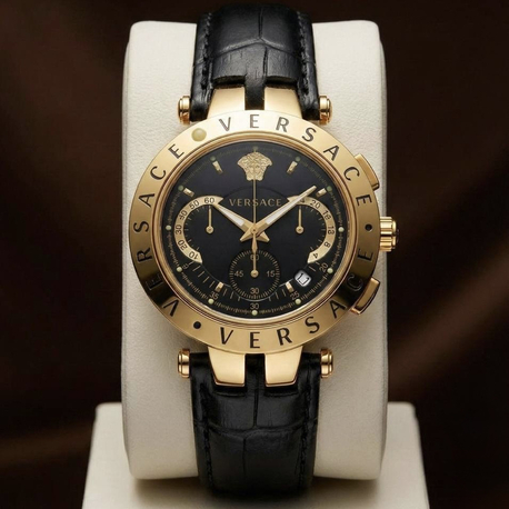 Versace V-Race Chronograph Deri Kordon Erkek Kol Saati