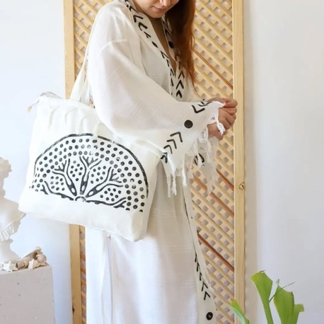Premium El Yapımı Peştamal Kimono | Doğal Kök Boyalı - Plaj & SPA Kullanımına Uygun