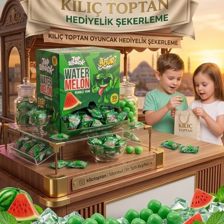 Karpuz Aromalı Ekşili Sakız 50 Adet 
