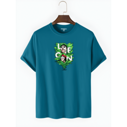 LEON Tasarımlı Unisex Oversize Bisiklet Yaka T-shirt