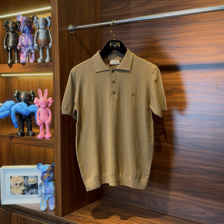Hermes Özel Kumaş Polo Yaka Taba Tshirt V152