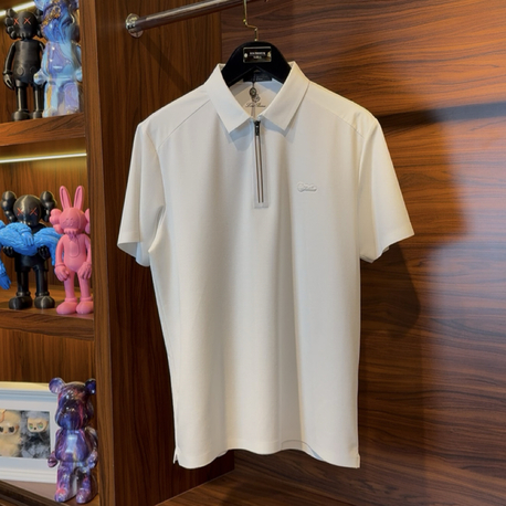 Loro Piana Özel Kumaş Polo Yaka Beyaz Tshirt