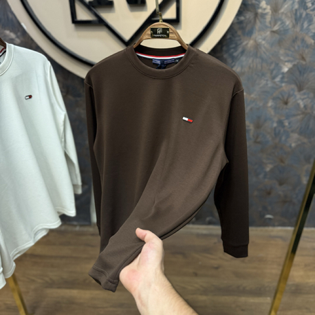 PREMIUM TOMMY KIRIŞMAZ KUMAŞ SWEAT(KAHVE)
