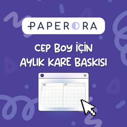 PAPERORA Cep Ajandası için Aylık Kare Baskısı (28 Adet)