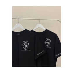 2 li Siyah Beyaz Unisex Çift Sevgili Kombin Kalp Kol Baskılı Hediye 