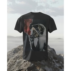 BLACK BASKILI SIGARALI TSHİRT 