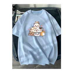 Unisex Cat Baskılı Tshirt