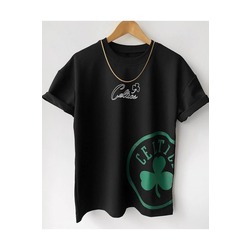 Erkek Oversize Baskılı Pamuklu Bisiklet Yaka Kısa Kollu T-shirt