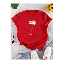 Unisex Papatya Baskılı Tshirt