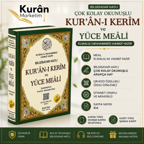 Arapça Bilgisayar Hatlı Yüce Mealli Cami Boy 