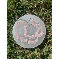 pembe kuvars kırık kolye