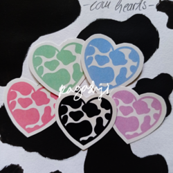 cow pattern hearts set