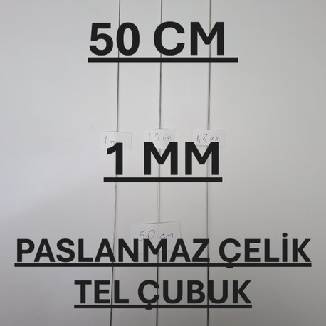 50 cm 1 mm PASLANMAZ ÇELİK TEL ÇUBUK
