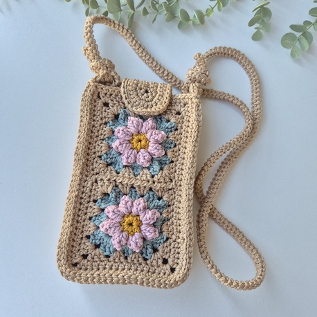 örgü telefon çantası