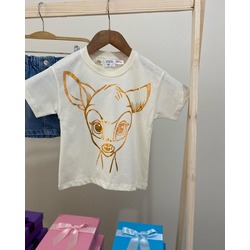 Orjinal Marka Gold Geyik Baskılı Tshirt