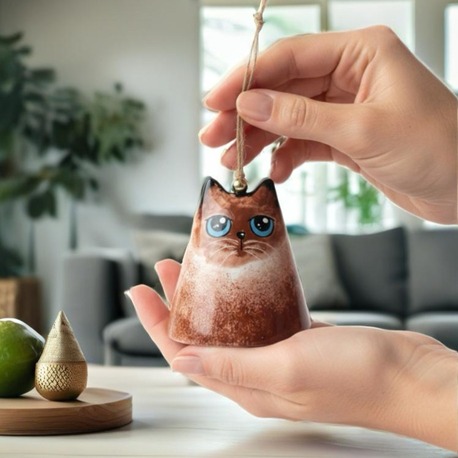 Seramik Siyam Kedi Çan