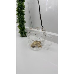 By como çift cidarlı yıldızlı kulplu cam bardak 250 ml