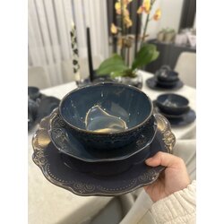 6 kişilik lacivert yemek takımı
