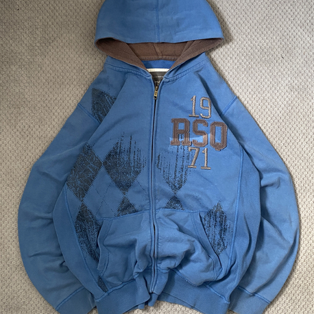 y2k emo ekose hoodie ( l xl )