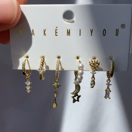 Minimal 6’lı Set Küpe 