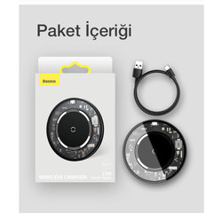 Baseus Simple 15W Transparan Manyetik Kablosuz Şarj Aleti