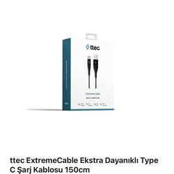 ttec ExtremeCable Ekstra Dayanıklı Type-C Şarj kablosu