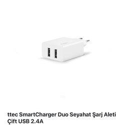ttec SmartCharger Duo Seyahat Şarj Aleti Çift USB girişli 2.4 A