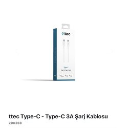 ttec Type-C /Type-C 3 A şarj Kablosu