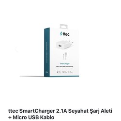 ttec SmartCharger 2.1A Seyahat şarj Aleti +Micro USB kablo