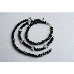 Siyah kristal bileklik set