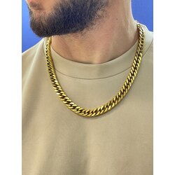 kalın çelik zincir gold 