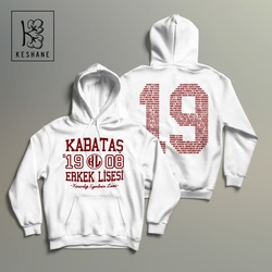 Kabataş Erkek Lisesi 2019 Mezun Hoodie Beyaz