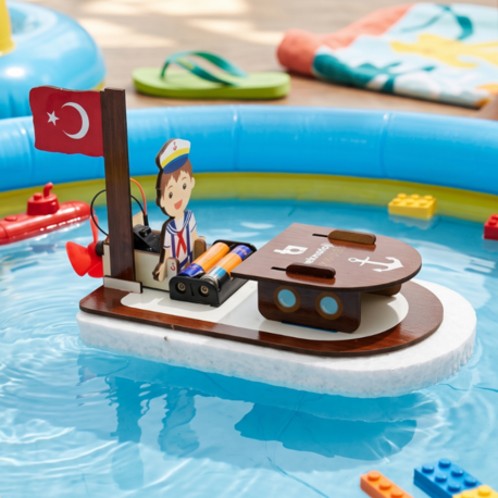 Motorlu Ahşap Gemi STEM Deney Seti