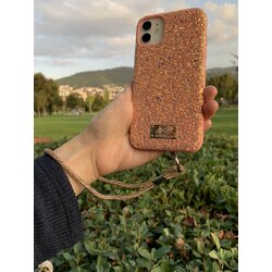 Kısa Taşlı kahverengi Telefon Askılığı