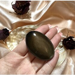Tamburlanmış Golden Obsidyen Oval Parça