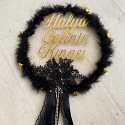 Güpürlü & Tüylü Gelin Kasnak -27cm 