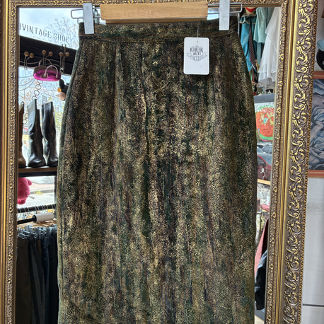 Mixed Green Velvet Skirt