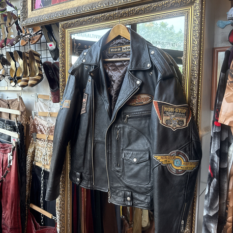 Non Stop 80's Heavy Leather Biker Jacket