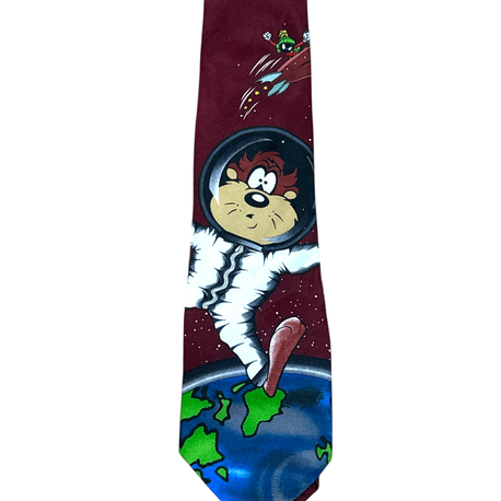 1999 Looney Tunes Marvin the Martian & Taz Space-Themed Tie