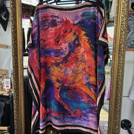 Crimson Kaze Horse Blouse 90’s Expressionist Energy