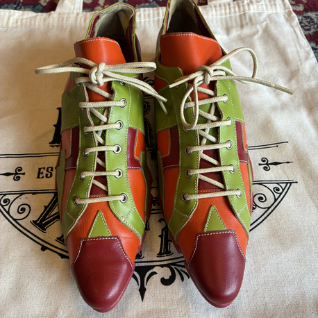 RARE 90's Karl Lagerfeld Colorblock Genuine Leather Shoes