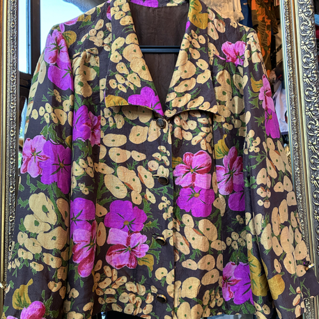 90's Garden of Flowers Silk Blazer