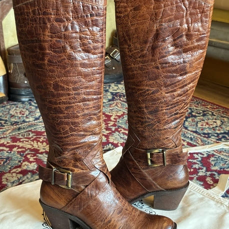 90's Brown Leather Long Boots