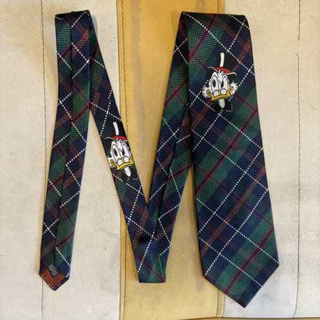 90's Disney Scrooge McDuck Tartan Silk Tie