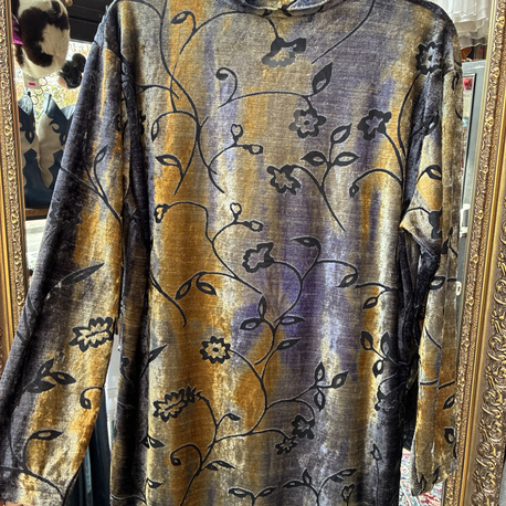 90’s Velvet Floral Gradient Top