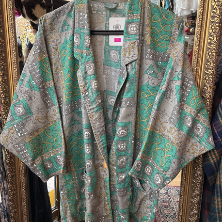 80's Pepita Kimono Shirt