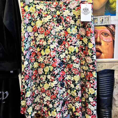 80's Silk Skirt with Garden