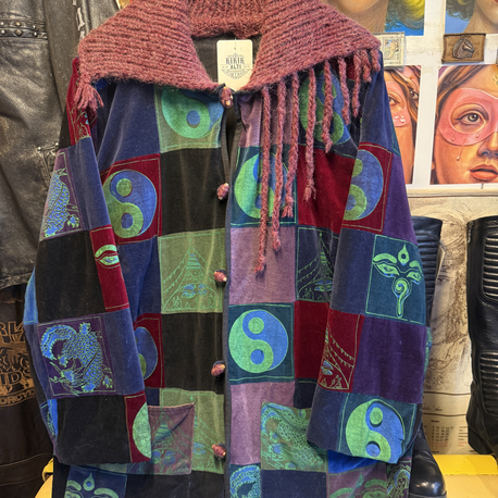 90's Yin&Yang Velvet Coat